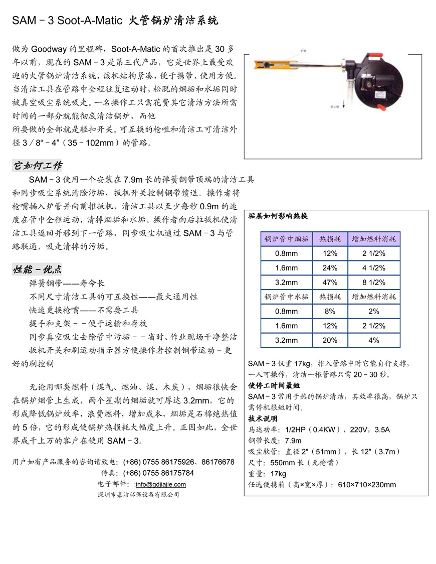 SAM-3火管鍋爐清潔系統